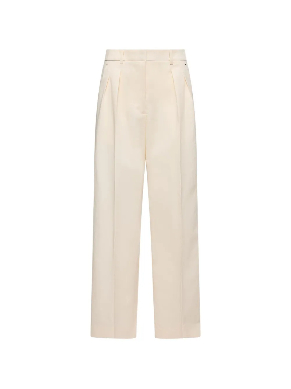 Moncler Gabardine pantalon met wijde pijpen Beige
