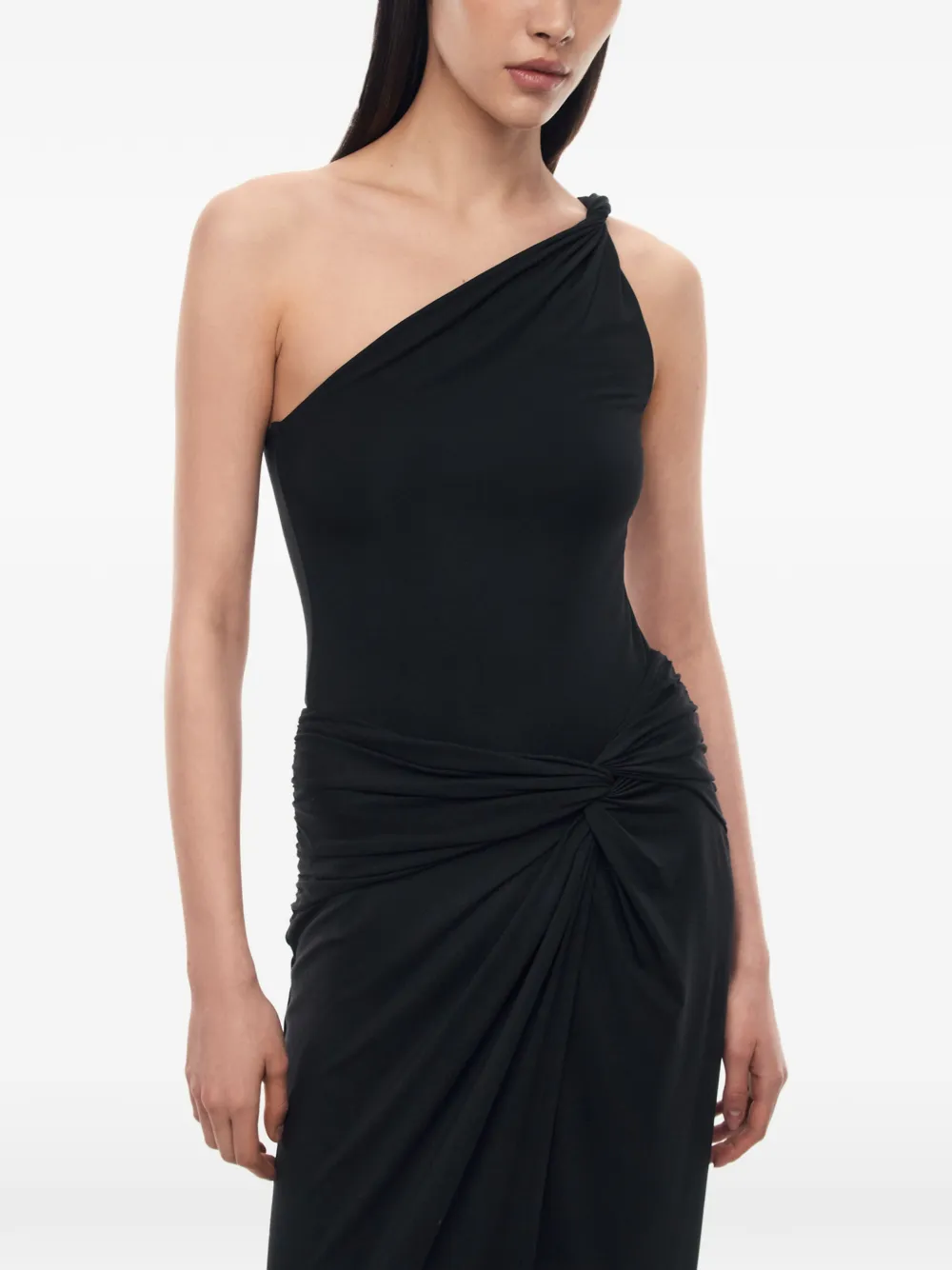 12 STOREEZ Siesta asymmetrische gedraaide top Zwart