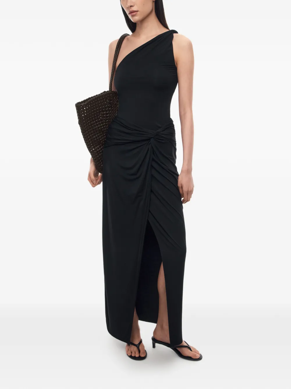 12 STOREEZ Siesta asymmetrische gedraaide top Zwart