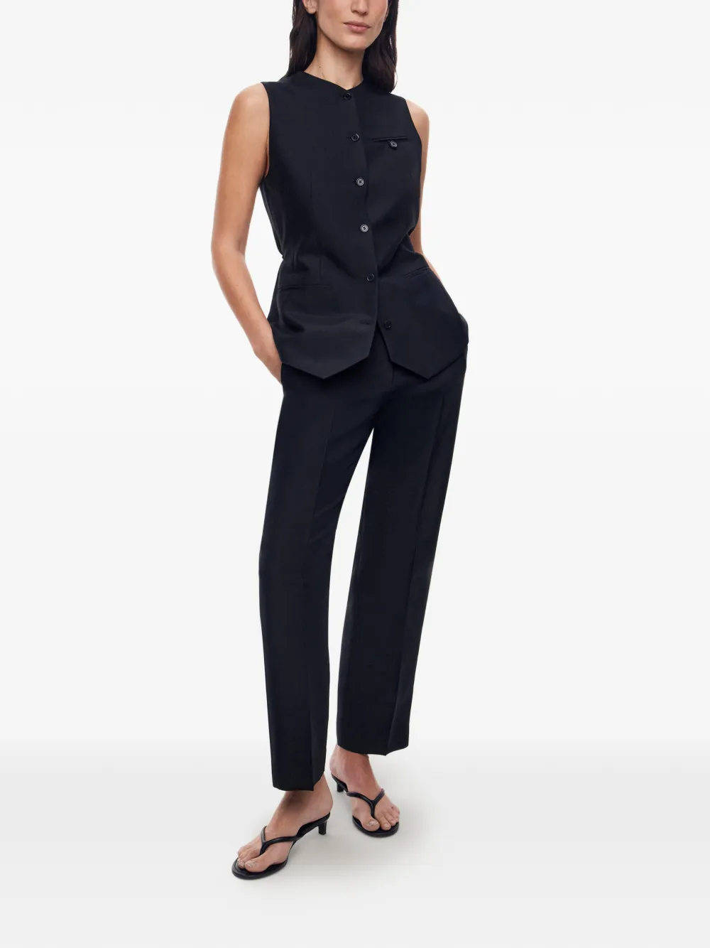 12 STOREEZ Plaza pantalon Zwart