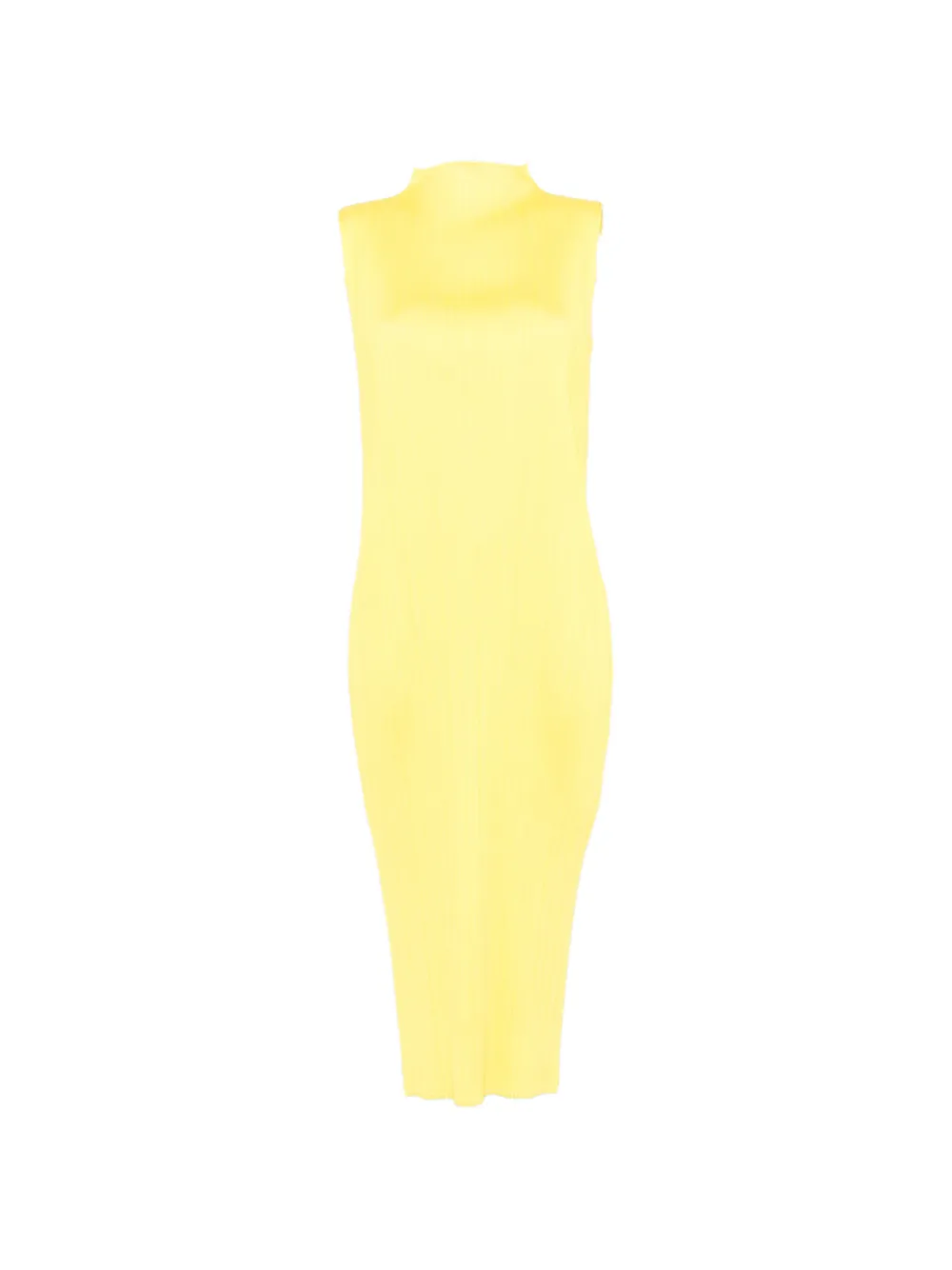 Pleats Please Issey Miyake pleated sleeveless midi dress - Giallo