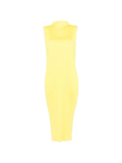 Pleats Please Issey Miyake vestido midi con pliegues sin mangas
