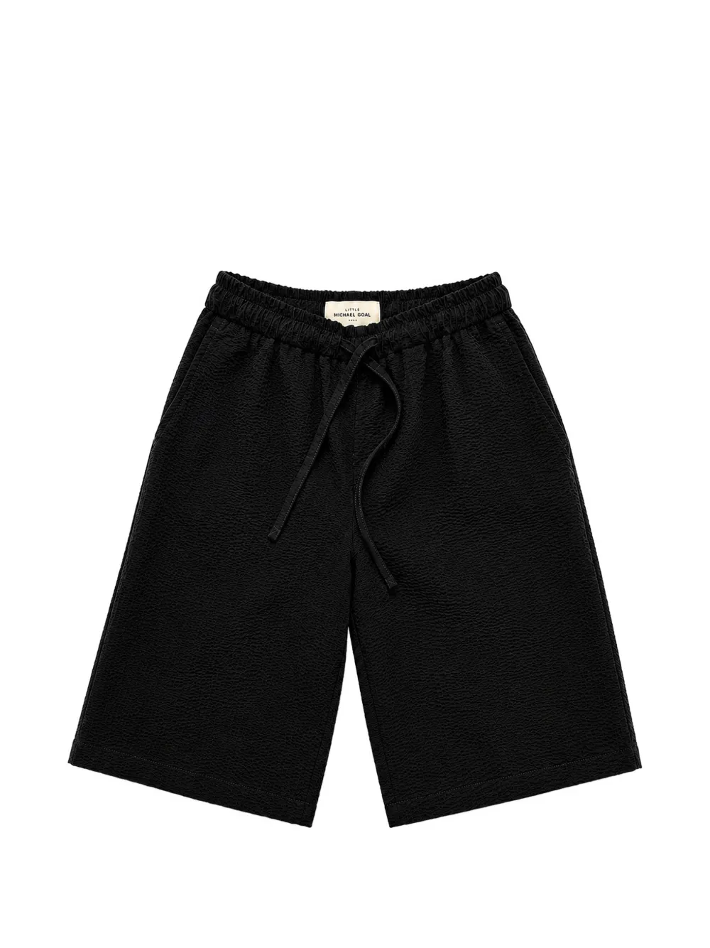 Michael Coal Kids' Seersucker Drawstring Shorts In Black
