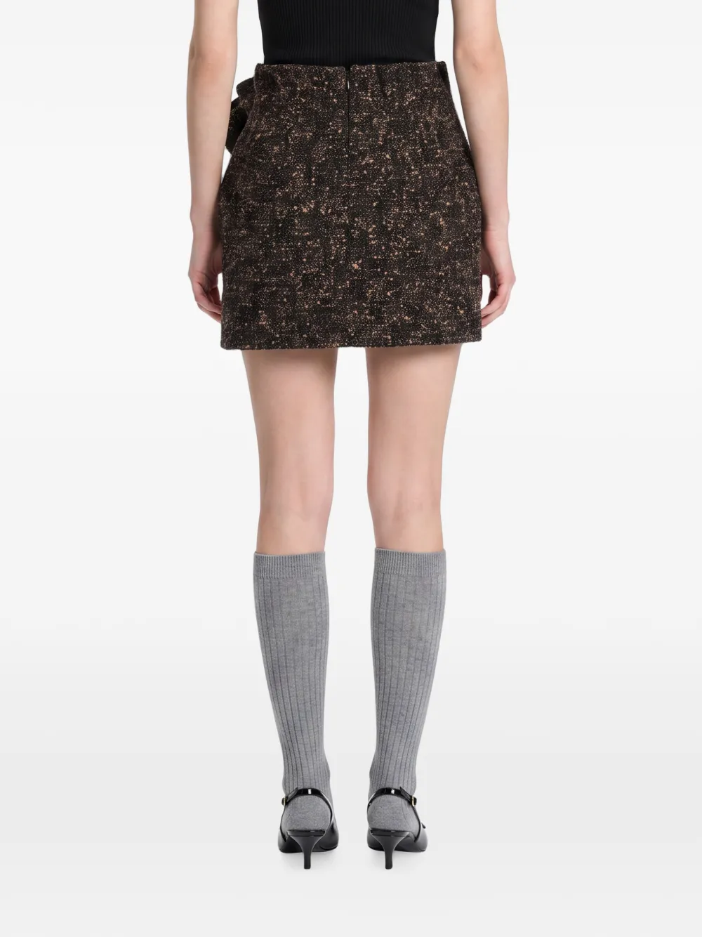 Magda Butrym floral-applique tweed mini skirt Bruin