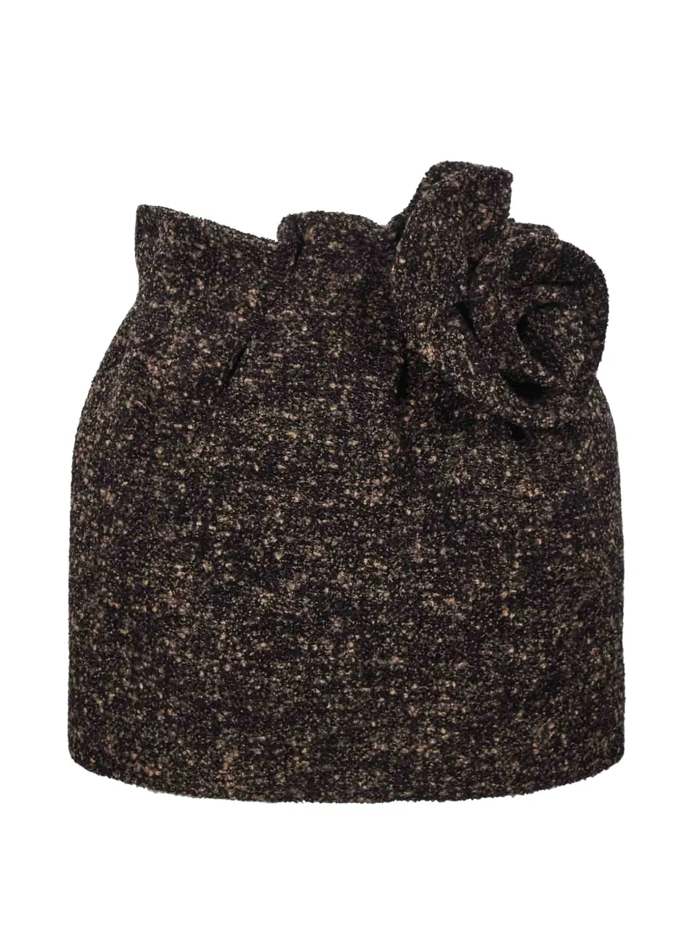 Magda Butrym floral-applique tweed mini skirt - Marrone
