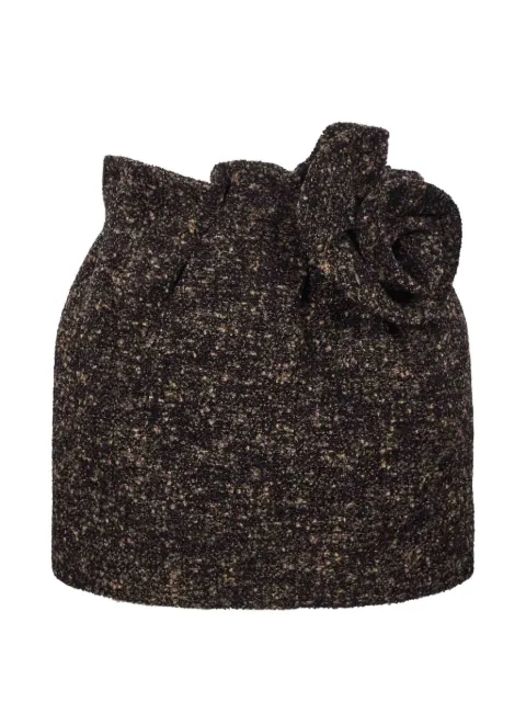 Magda Butrym floral-applique tweed mini skirt