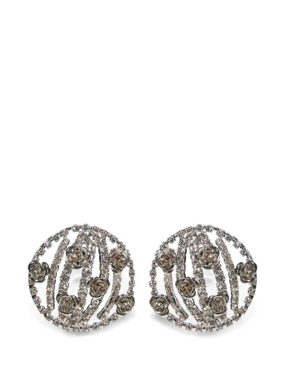 Magda Butrym crystal-embellished floral earrings - Argento