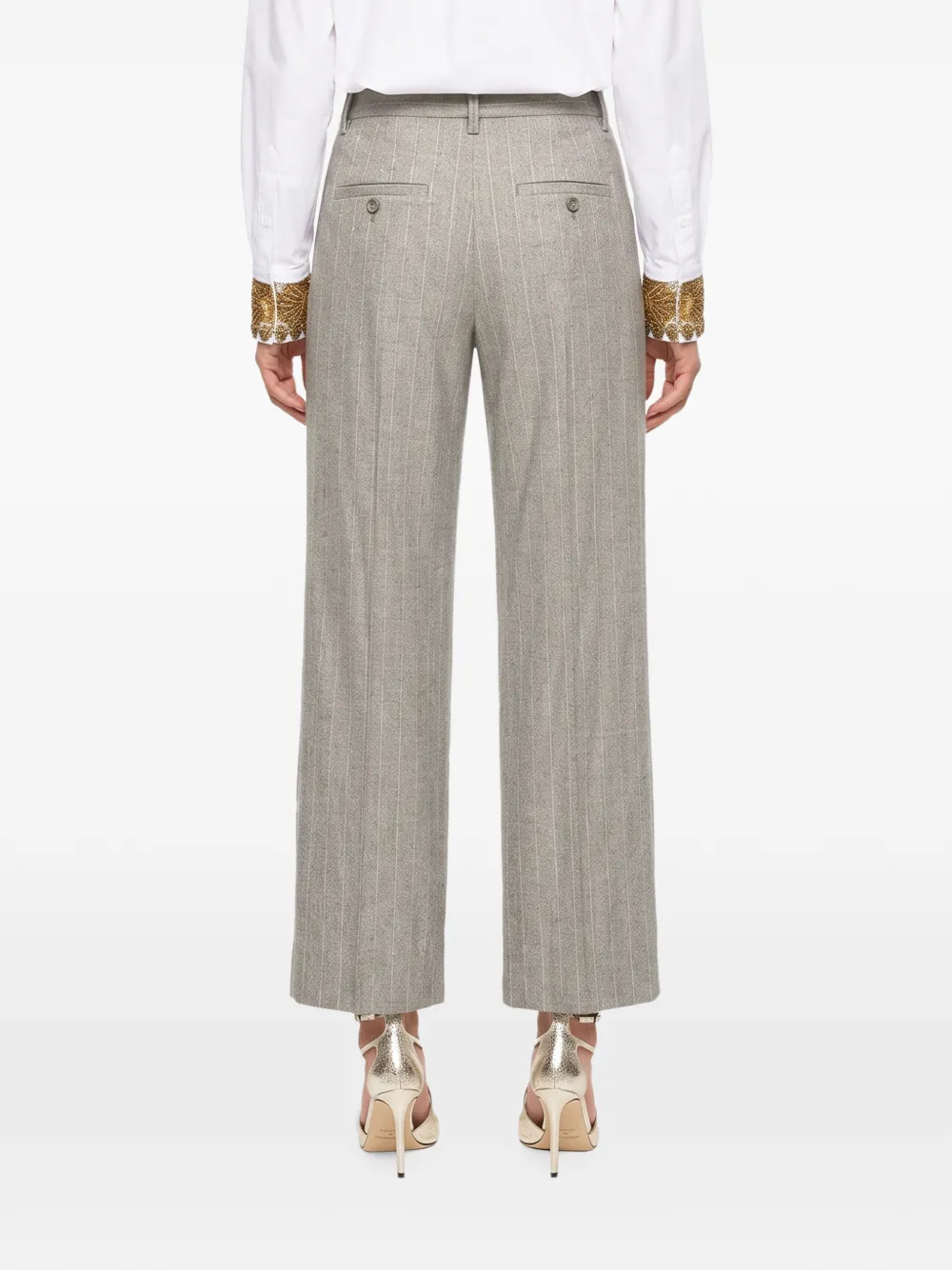 Brunello Cucinelli pinstripe-pattern pleated trousers Grijs