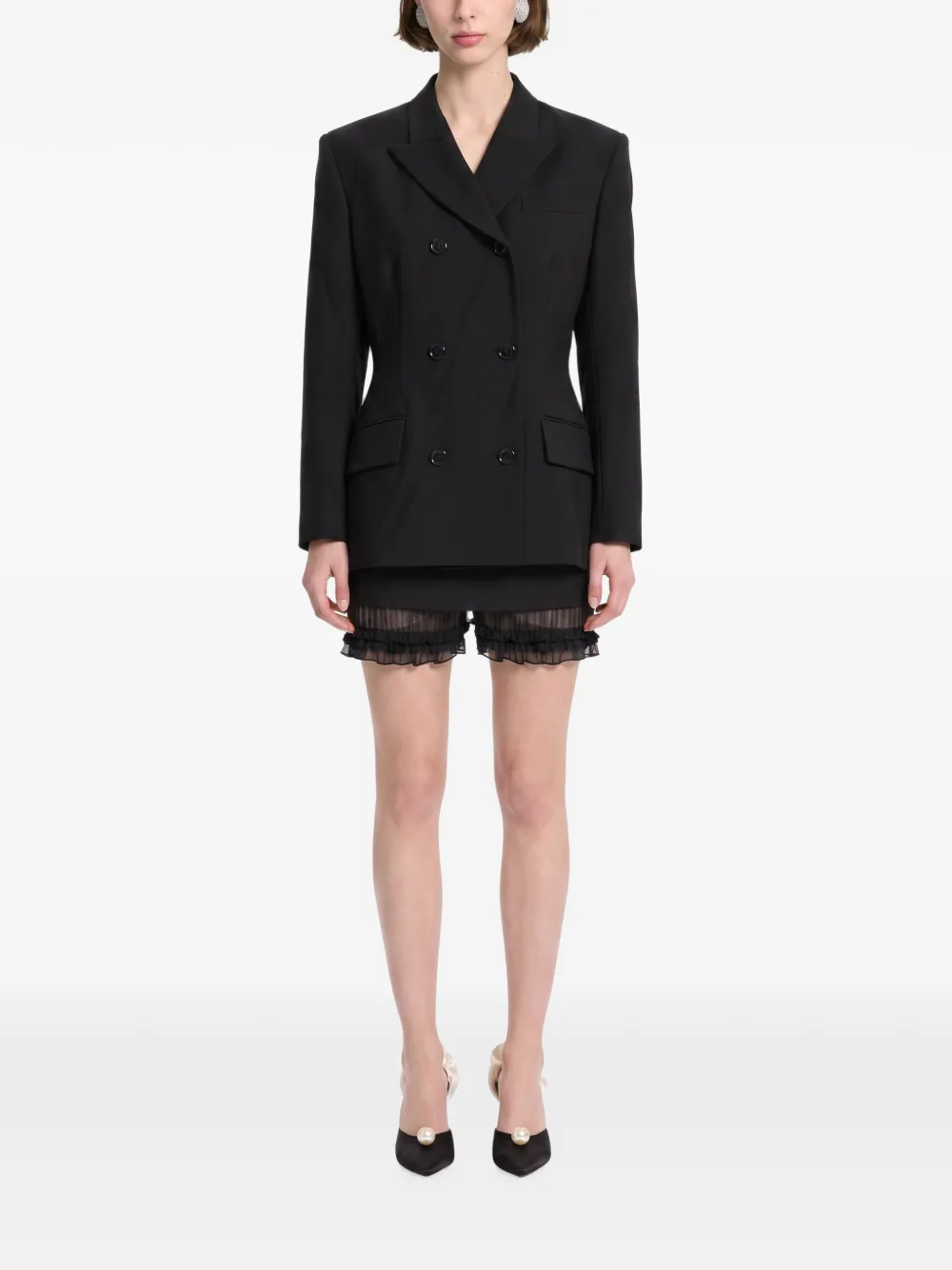 Magda Butrym Wollen blazer met dubbele rij knopen Zwart