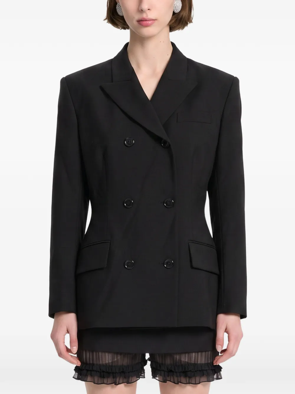 Magda Butrym Wollen blazer met dubbele rij knopen Zwart