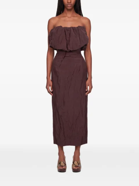 Magda Butrym strapless ruffled-bodice midi dress