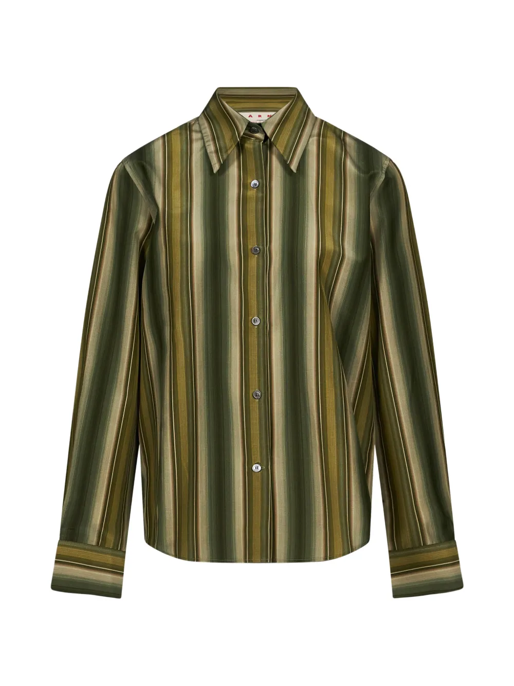 Marni striped long-sleeved shirt - Verde