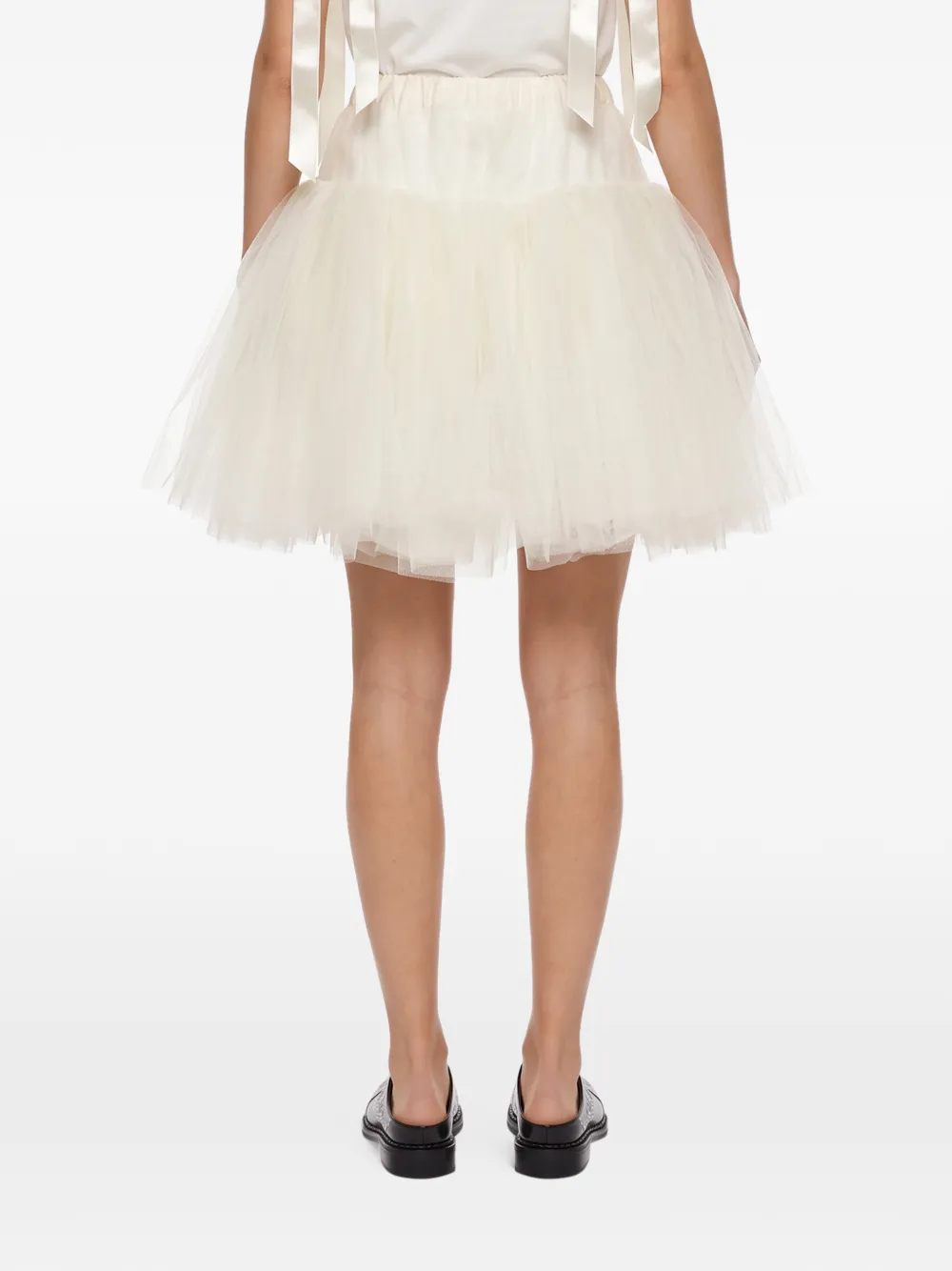 Simone Rocha tulle-layered elasticated-waist mini skirt Wit