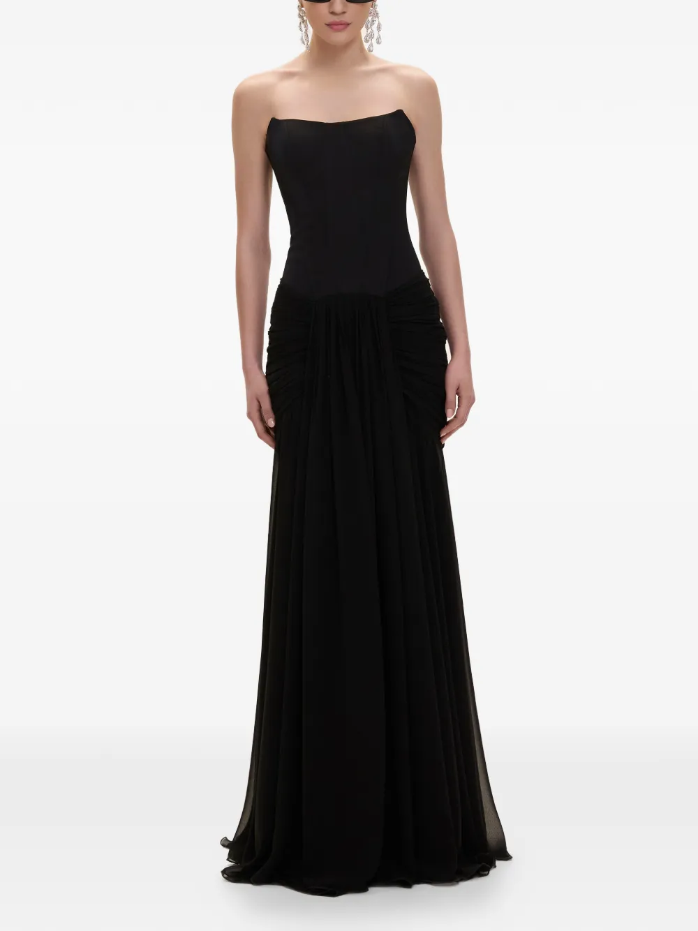V:PM ATELIER Jurk met ruches Zwart