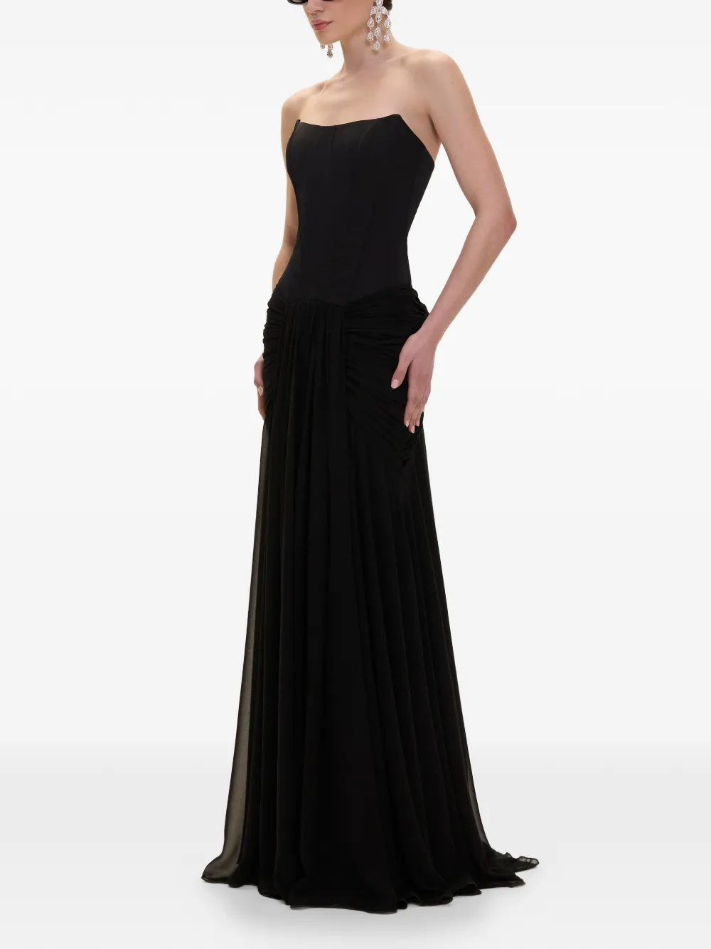 V:PM ATELIER Jurk met ruches Zwart