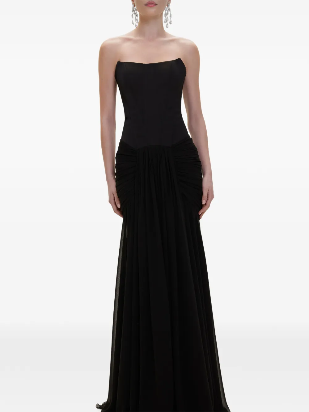 V:PM ATELIER Jurk met ruches Zwart