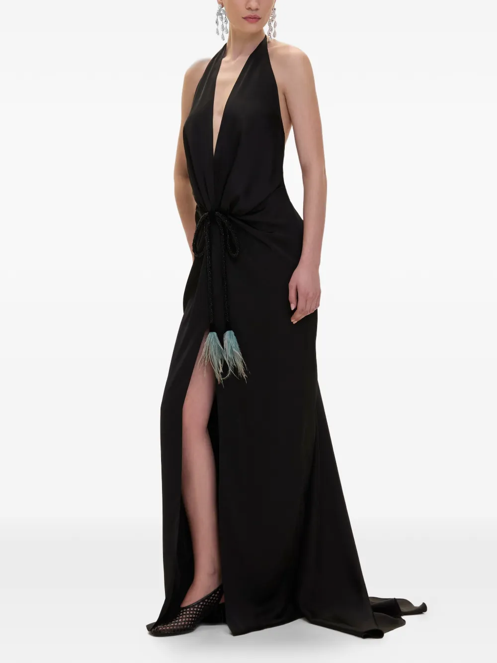V:PM ATELIER Mini-jurk met halternek Zwart