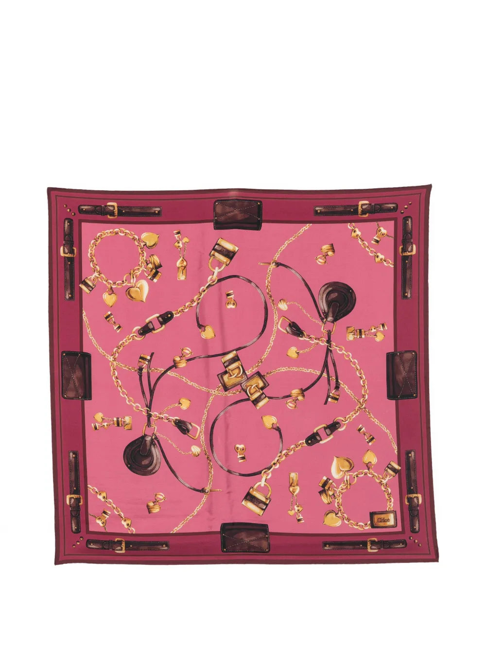 Chloé jewellery-print scarf - Pink