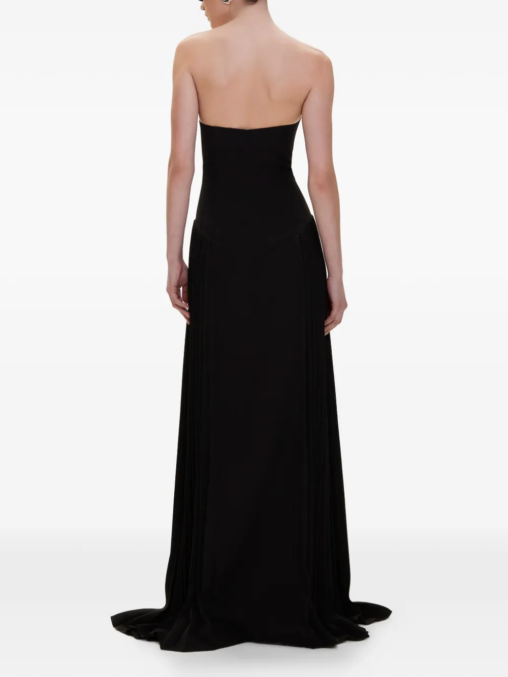 V:PM ATELIER Strapless geplooide jurk Zwart