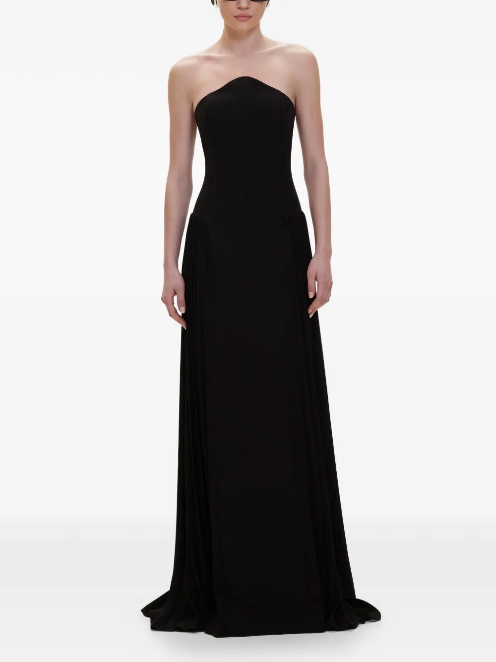 V:PM ATELIER Strapless geplooide jurk Zwart