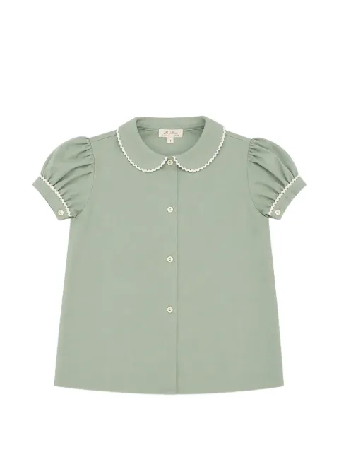 Mariella Ferrari blusa bordada con cuello Peter Pan