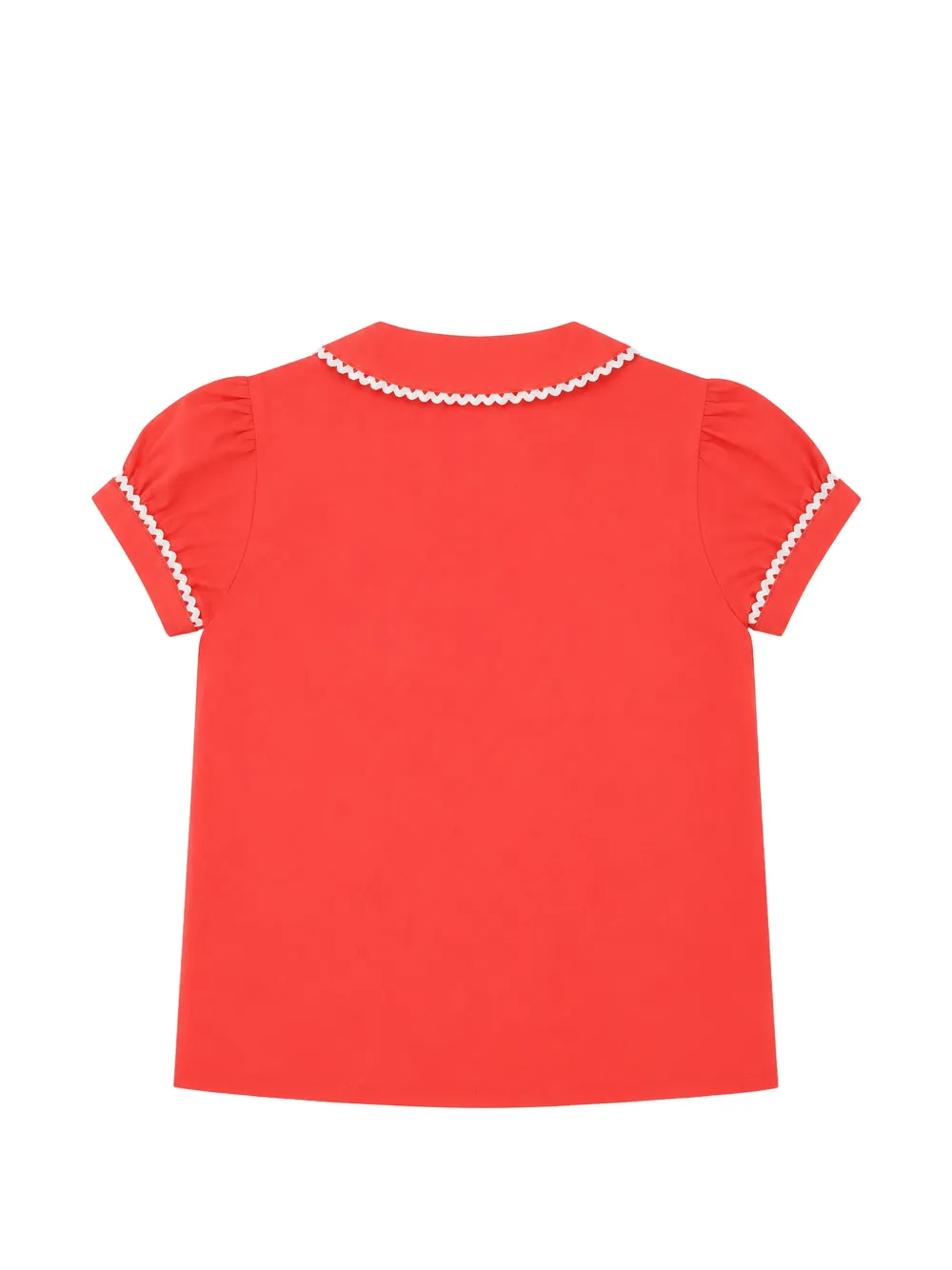 Mariella Ferrari Blouse met pofmouwen en ric-rac-afwerking Oranje