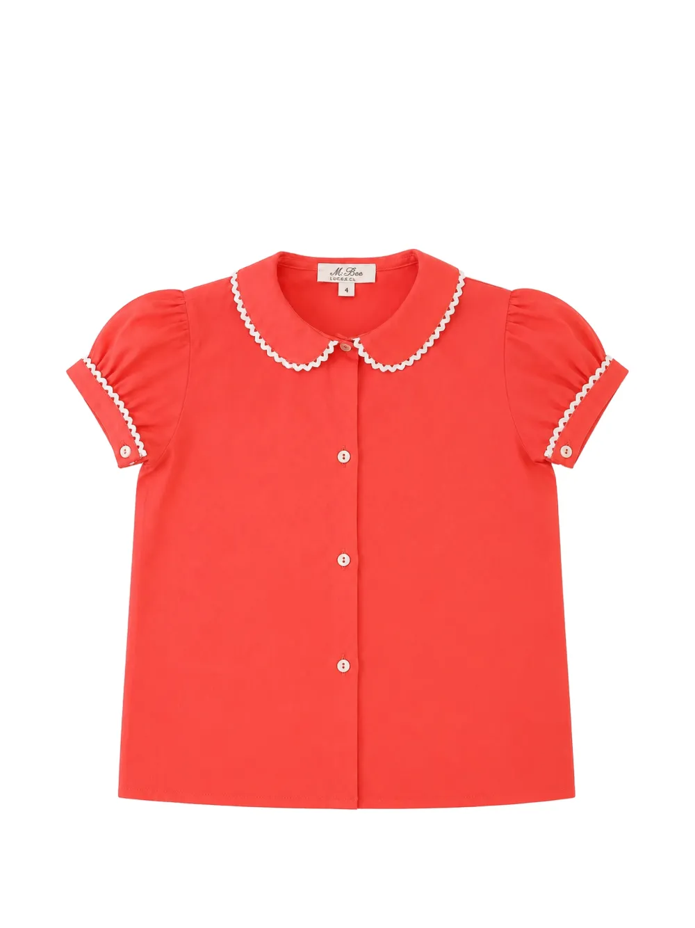 Mariella Ferrari ric-rac-trim puff-sleeve blouse - Arancione