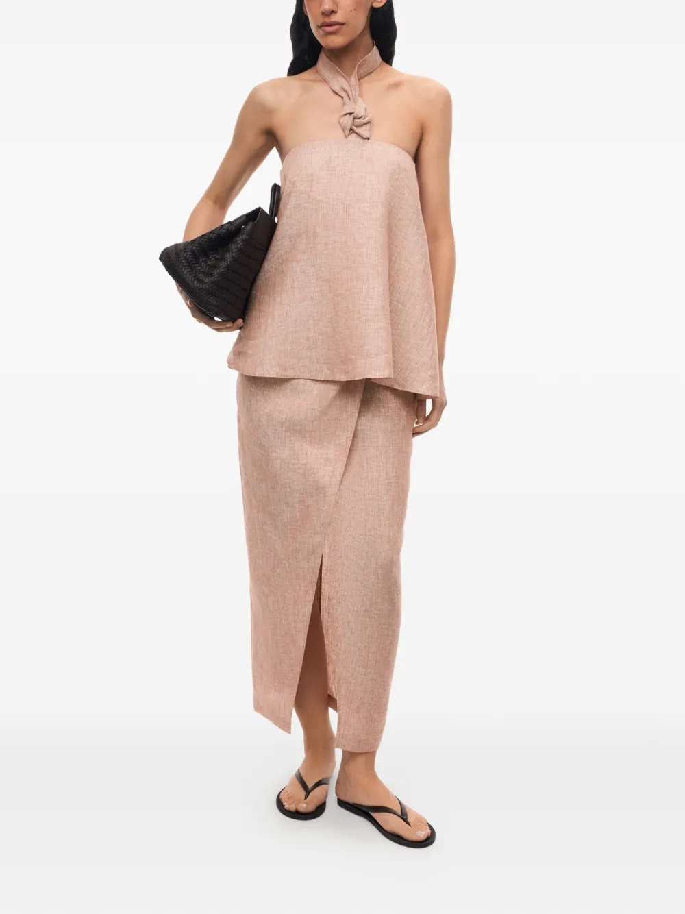 12 STOREEZ Maxi-wikkelrok met gespsluiting Roze