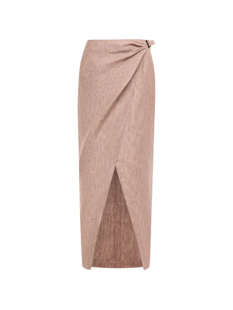 12 STOREEZ buckle-fastening wrap maxi skirt