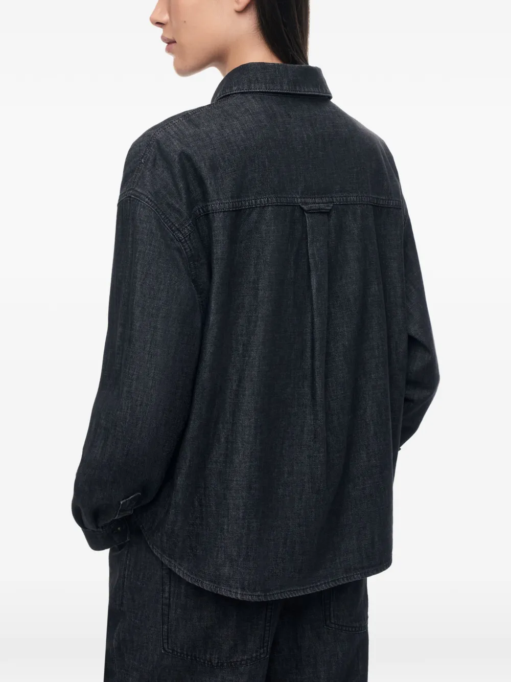 12 STOREEZ Denim overhemd Zwart