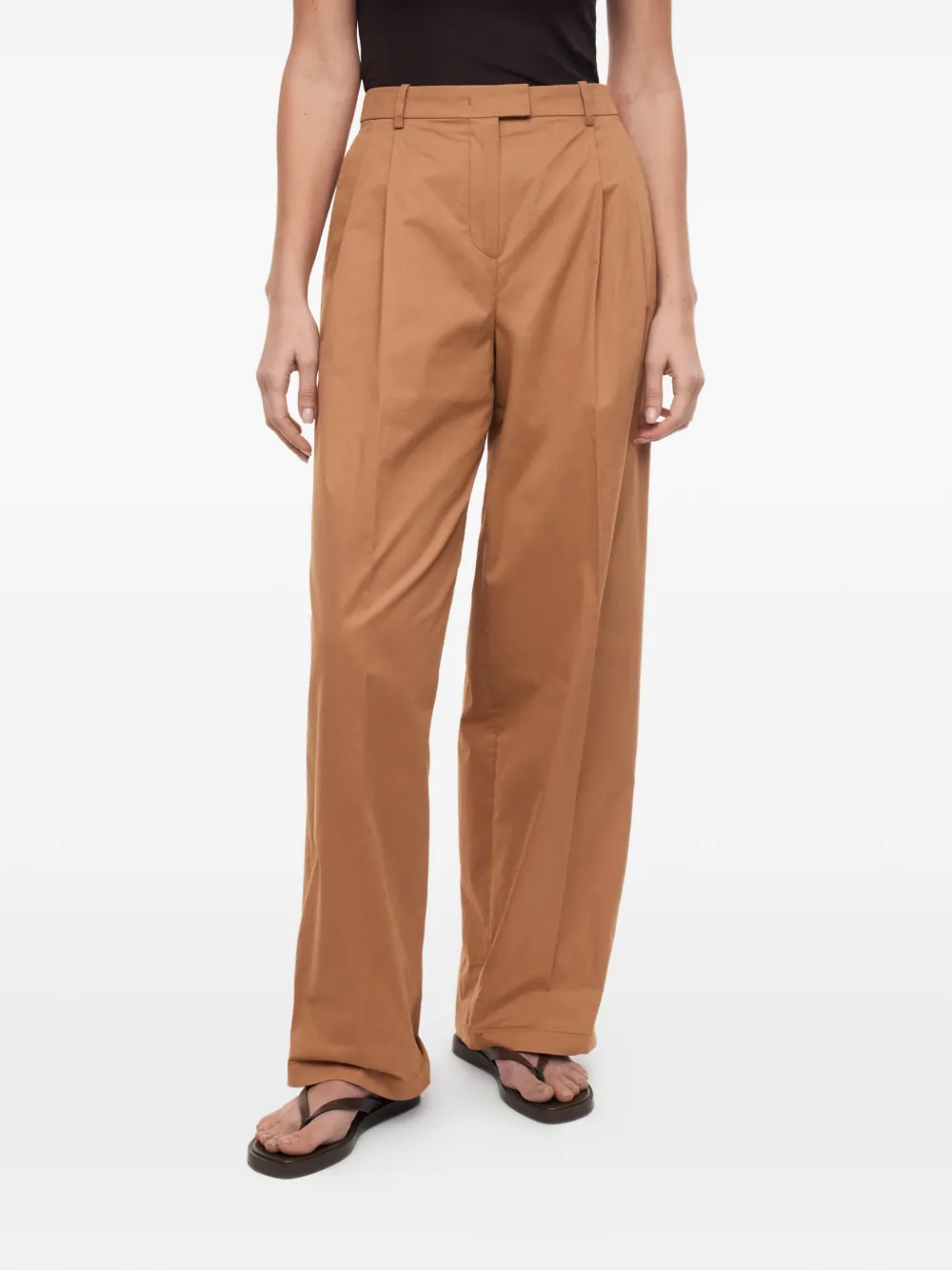 12 STOREEZ Metropolis geplooide broek Bruin