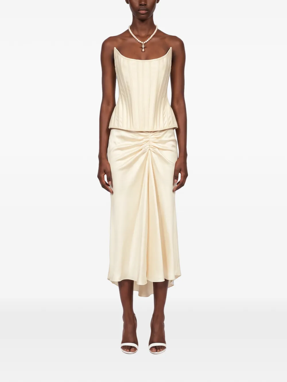 Giuseppe Di Morabito boned corset top Beige