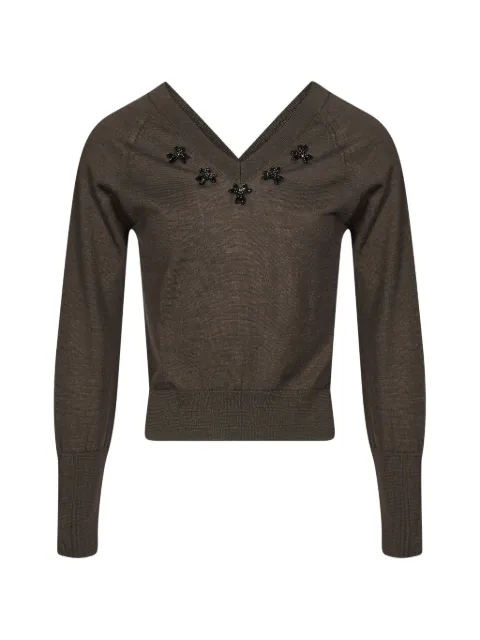 Simone Rocha Turbo bead-embellished V-neck sweater
