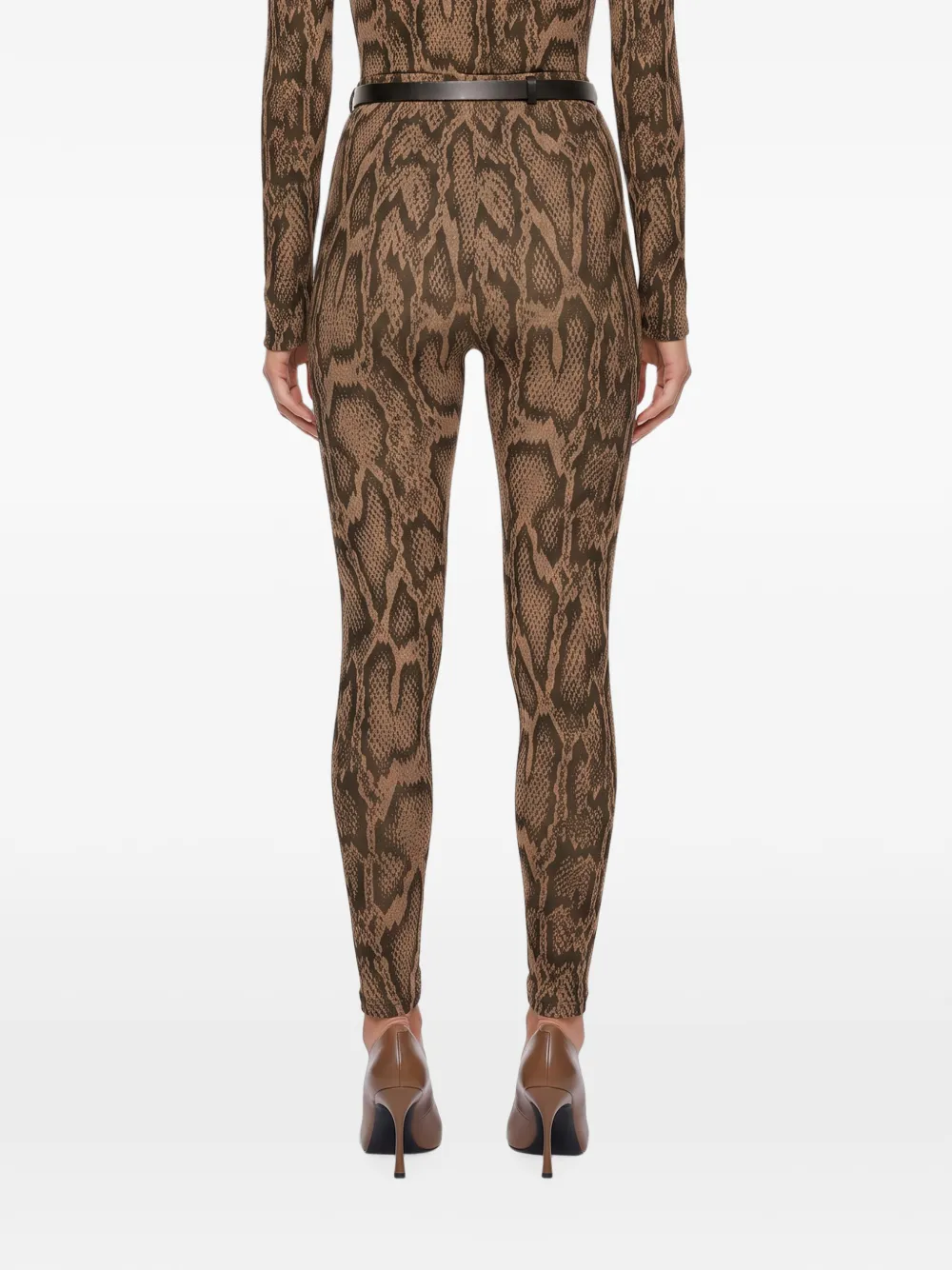 Wolford Broek met slangenprint Bruin