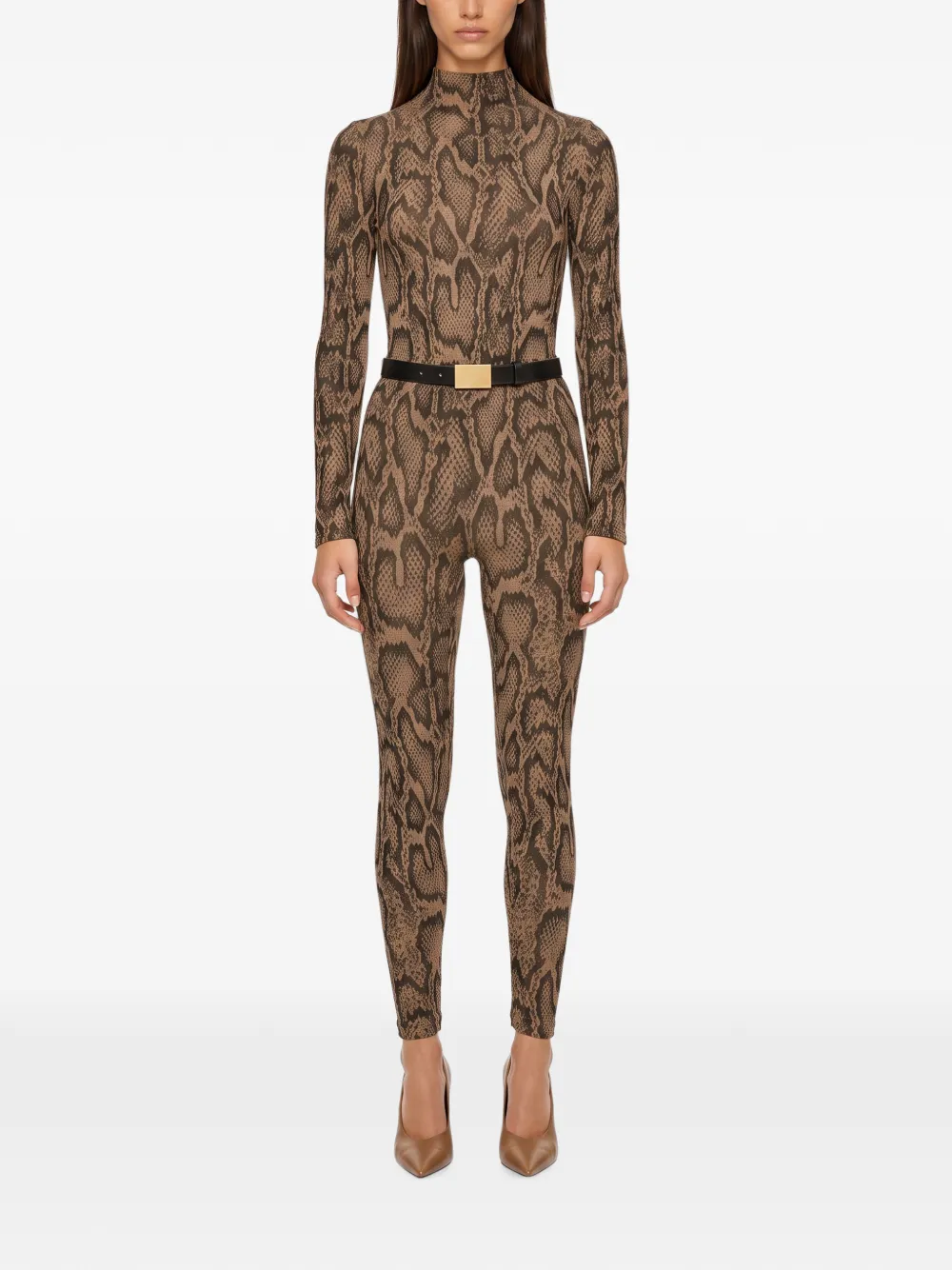 Wolford Broek met slangenprint Bruin