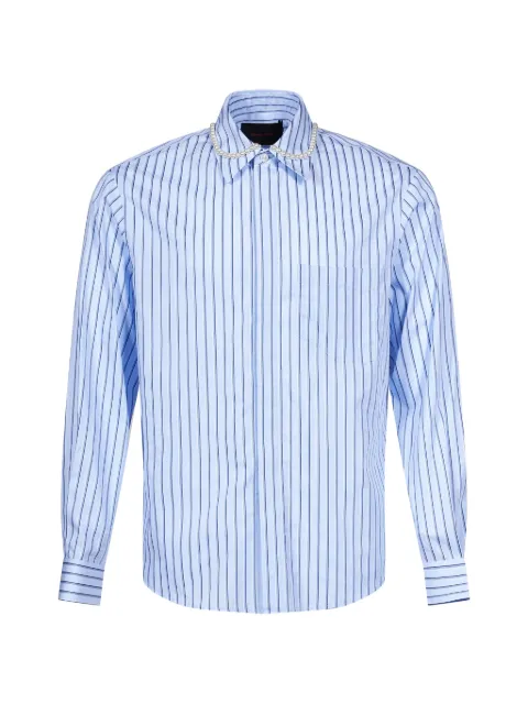 Simone Rocha faux-pearl embellished striped shirt