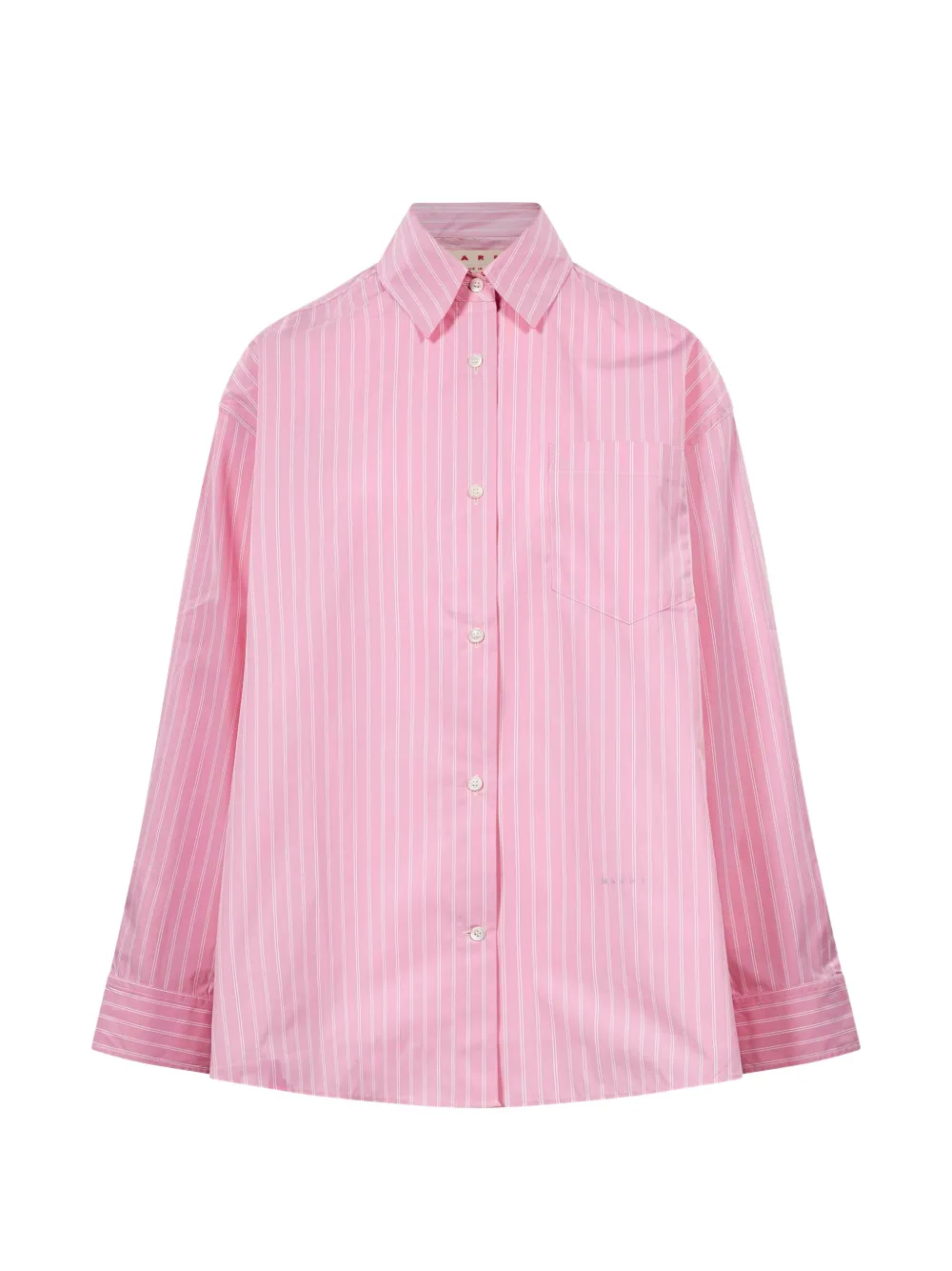Marni vertical-stripe chest-pocket shirt - Rosa