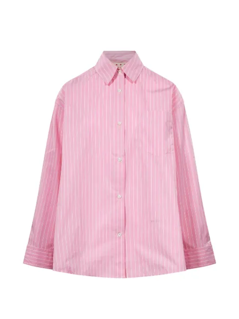 Marni vertical-stripe chest-pocket shirt