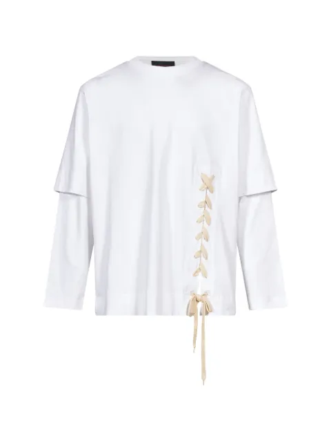 Simone Rocha 레이스업 레이어드 소매 티셔츠