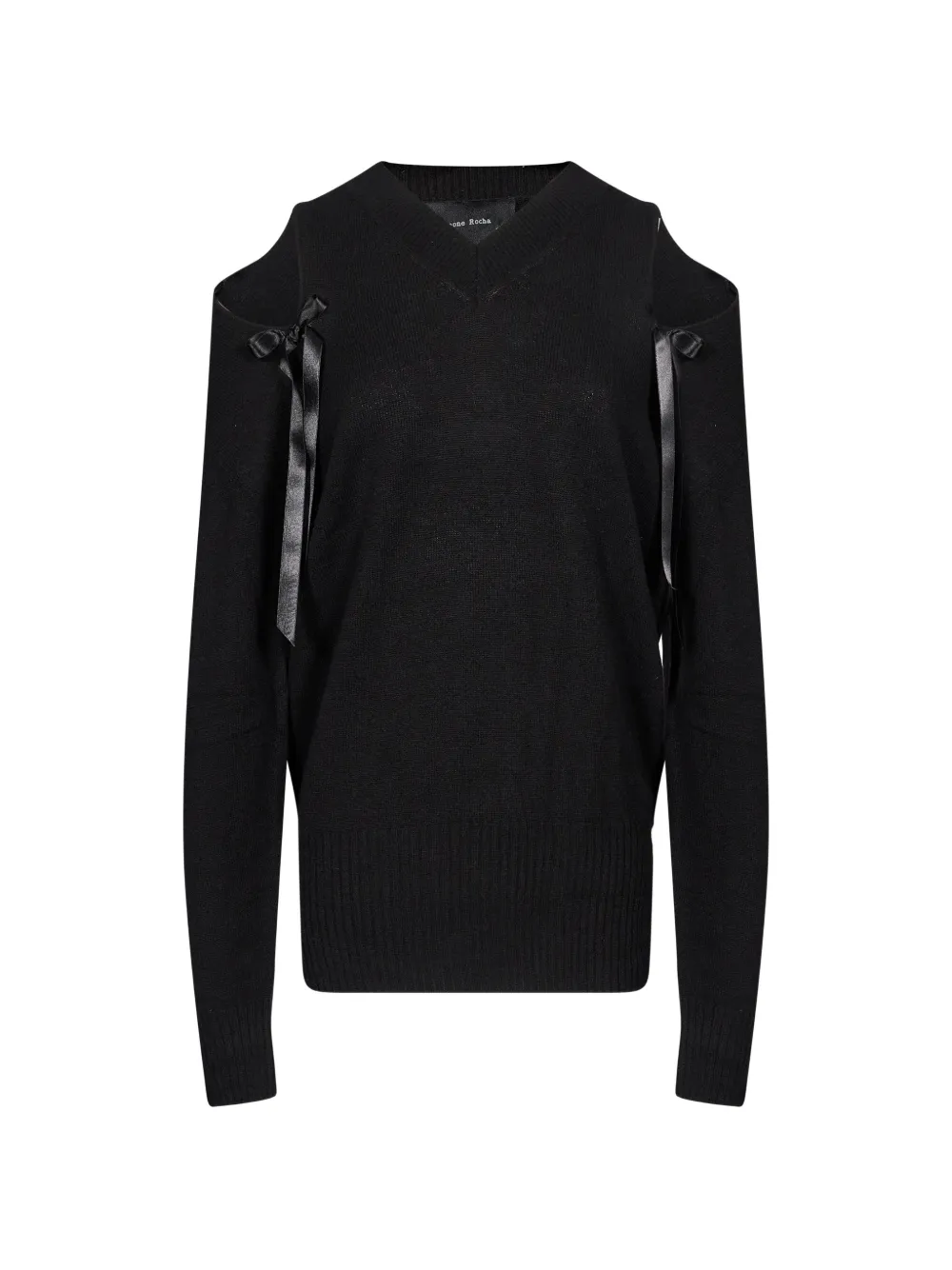Simone Rocha bow-detail cold-shoulder sweater - Schwarz