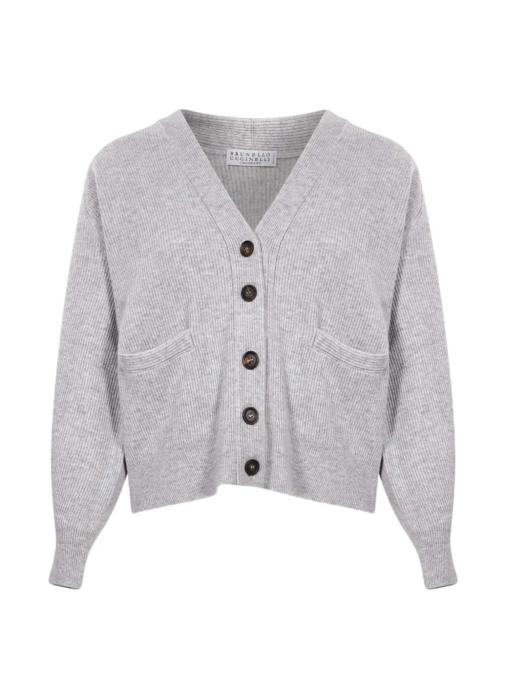 Brunello Cucinelli ribbed-knit V-neck cardigan - Grigio