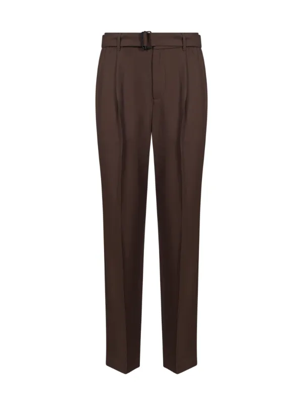 Simkhai Elvis Belted Pleated Tailored Trousers in Brown