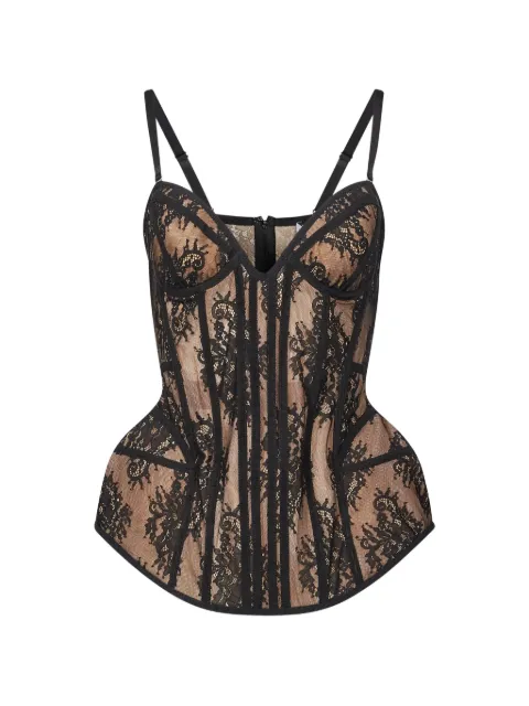 Giuseppe Di Morabito lace-panelled peplum top