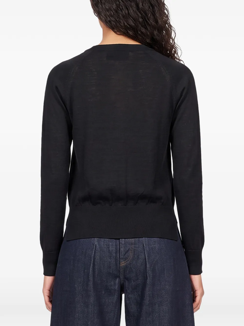 Simone Rocha Turbo bead-embellished scalloped cardigan Zwart