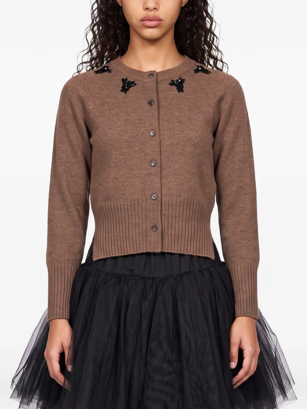Simone Rocha bead-embellished cardigan Bruin