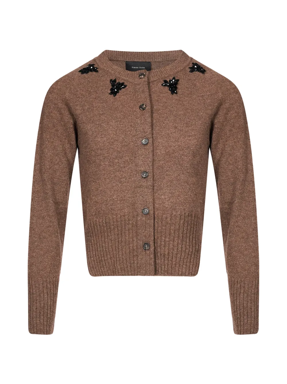 Simone Rocha bead-embellished cardigan - Marrone