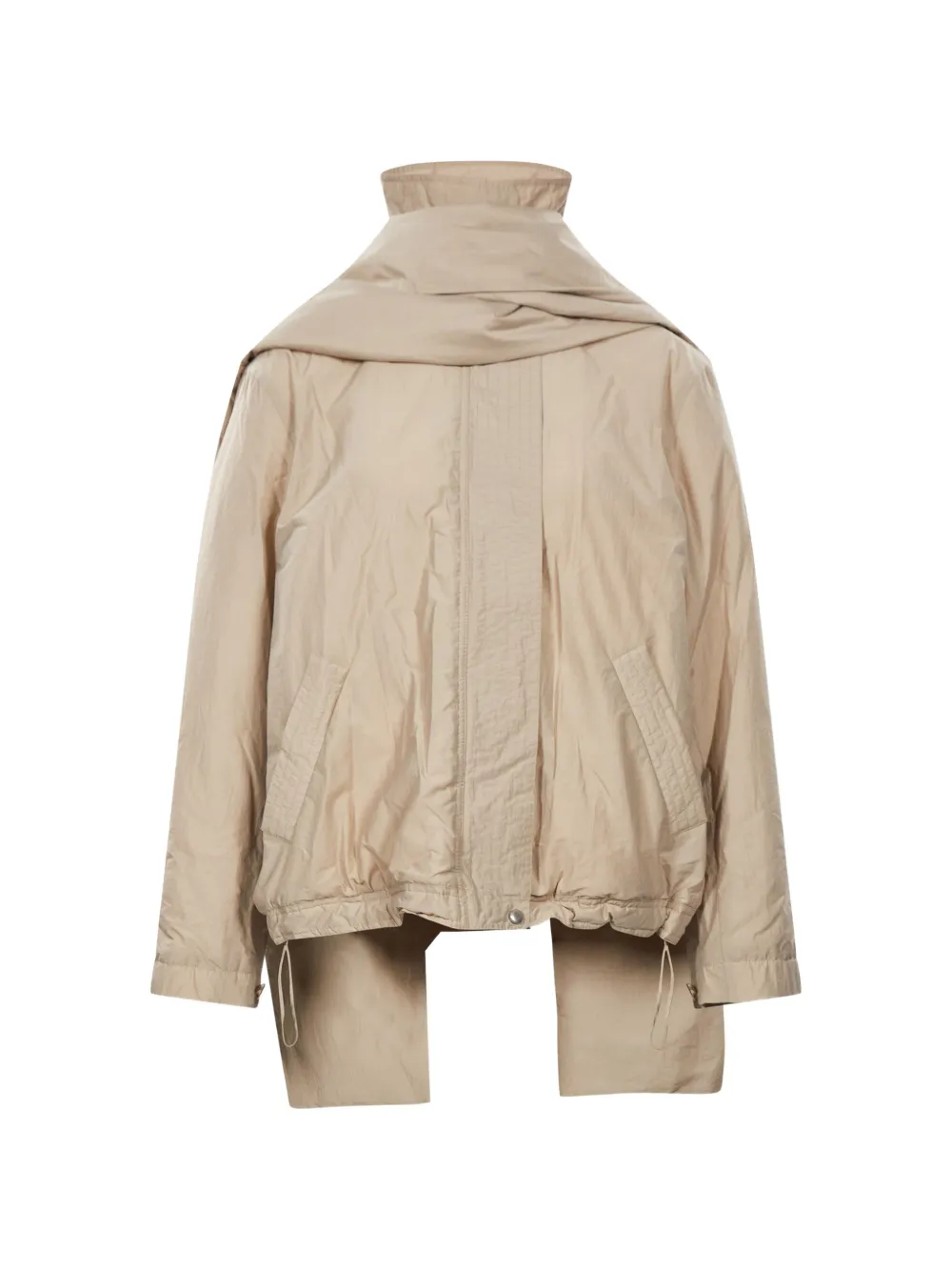 Magda Butrym scarf-detail zip-up jacket Beige
