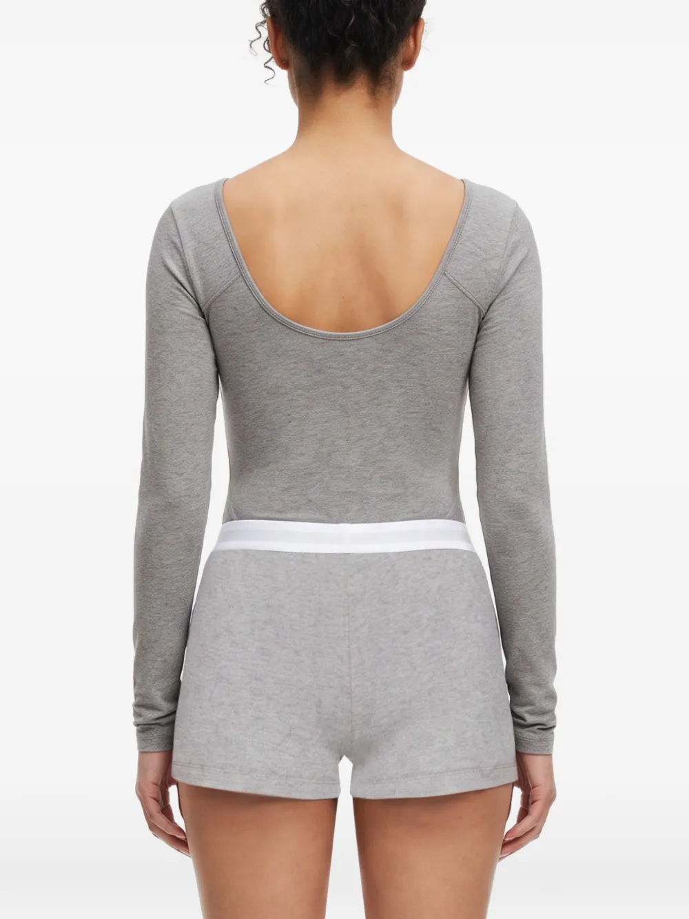 ENTIRE STUDIOS scoop-neck long-sleeve bodysuit Grijs