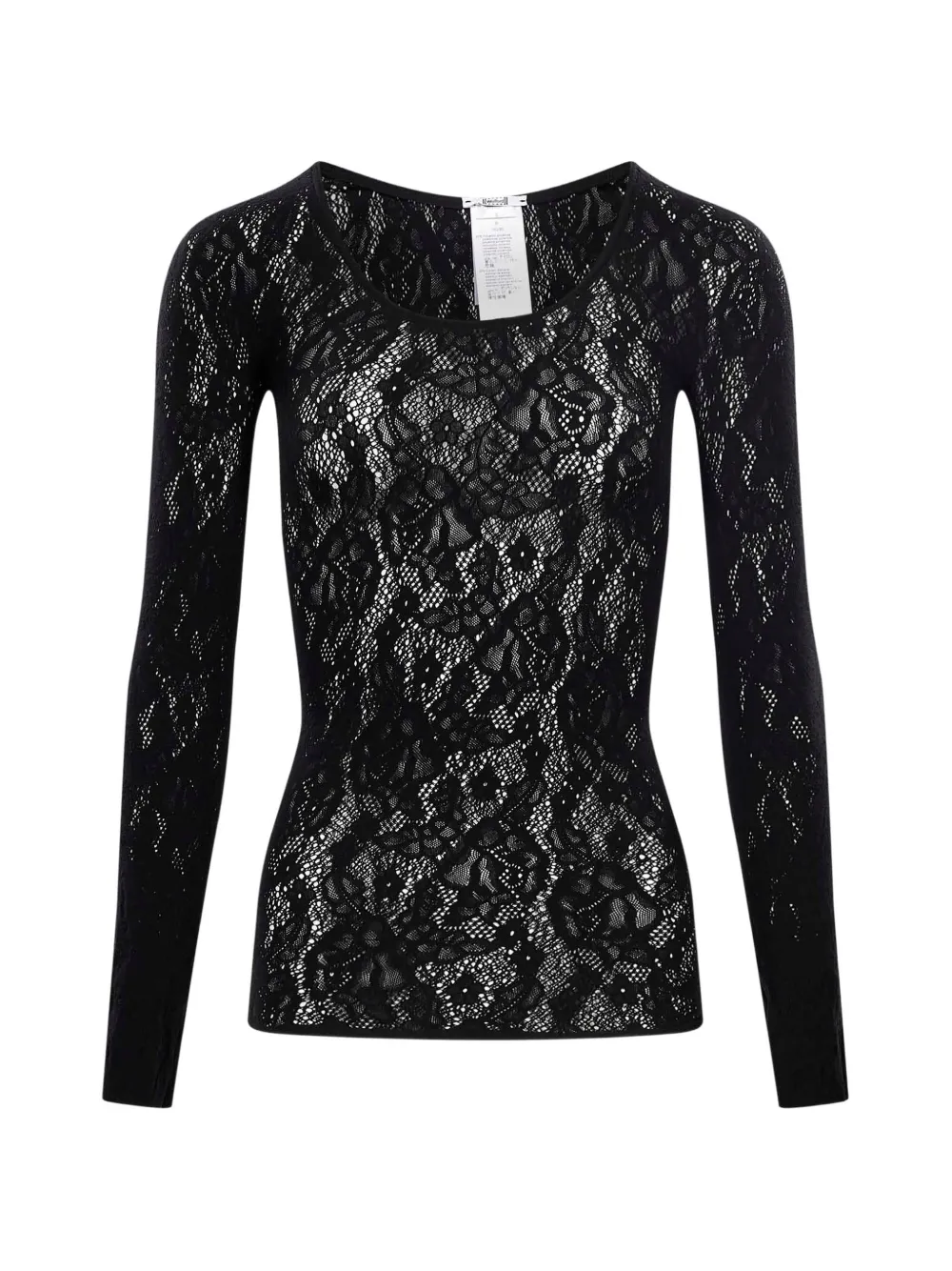 Wolford lace semi-sheer long-sleeve blouse - Schwarz