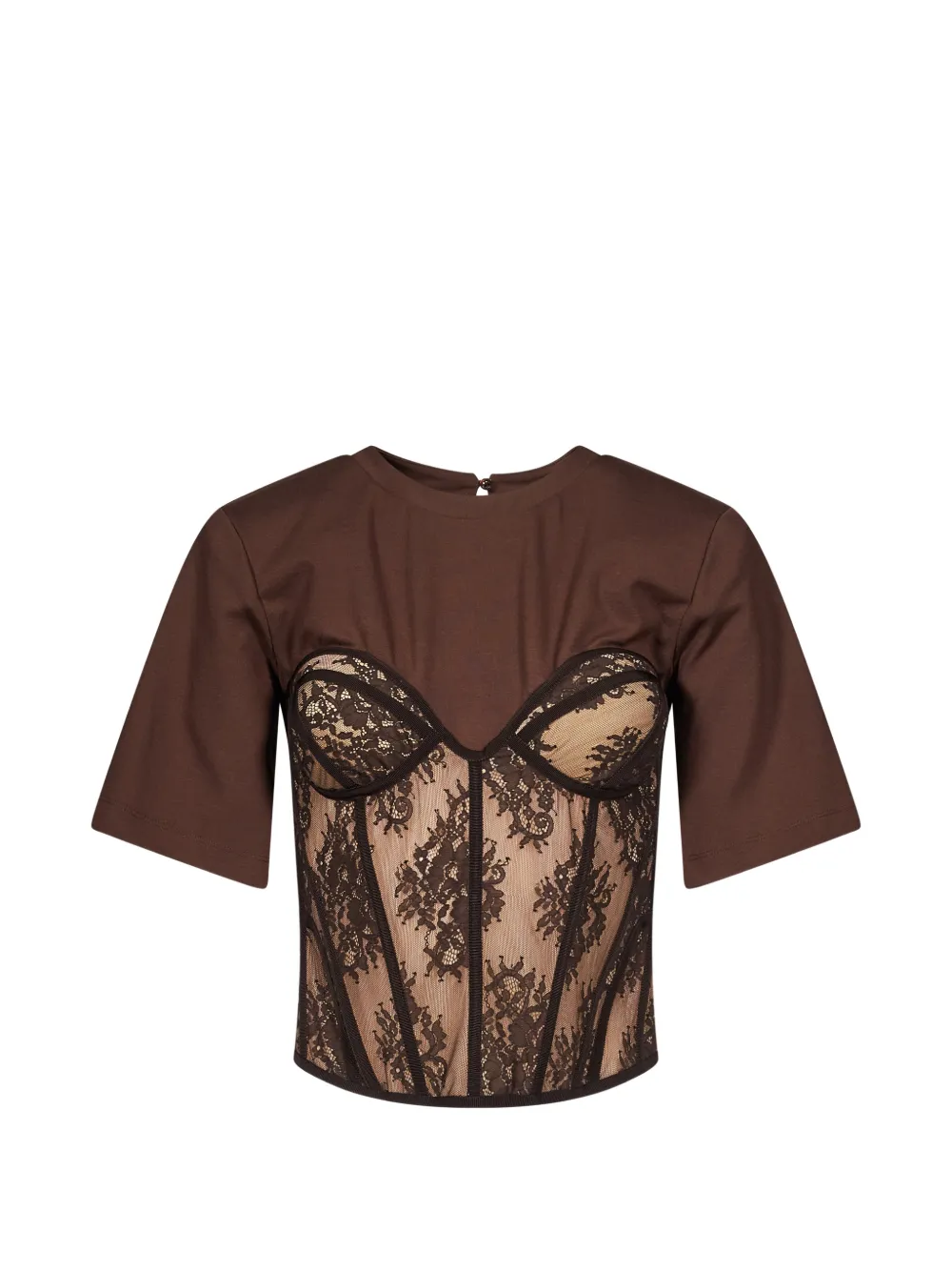 Giuseppe Di Morabito lace-corset T-shirt